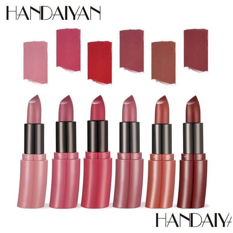 handaiyan arc lipstick matte set 6pcs rich colors velvet moisturizer longlasting easy to wear beauty maquillage luxury makeup