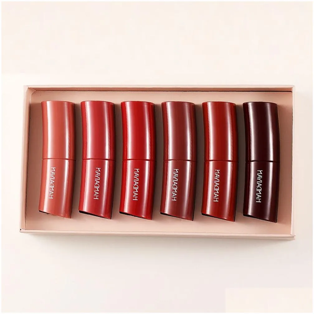 handaiyan arc lipstick matte set 6pcs rich colors velvet moisturizer longlasting easy to wear beauty maquillage luxury makeup