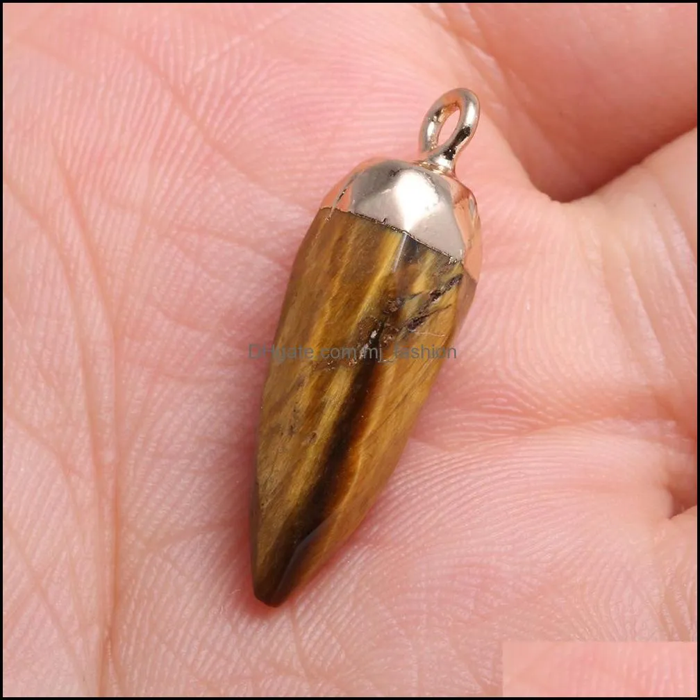chakra stone point pendulum pendant healing crystal reiki charms for necklace jewelry making amethyst rose quartz