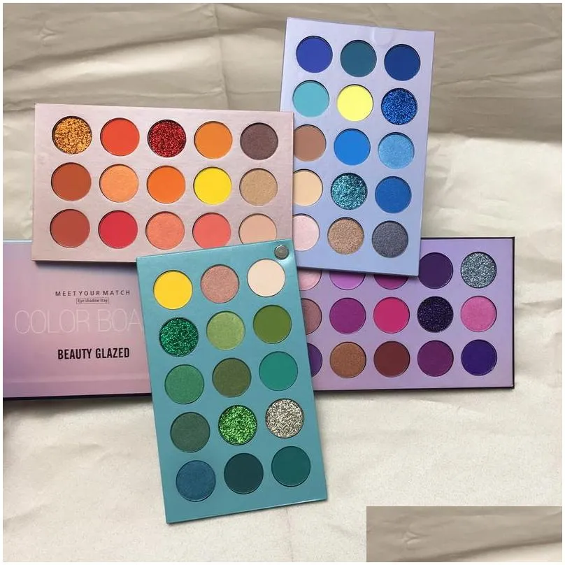 beauty glazed 60 color board eyeshadow palette tray with 4 boards easy to wear shimmer brighten pearl cos stage eyes makeup palettes