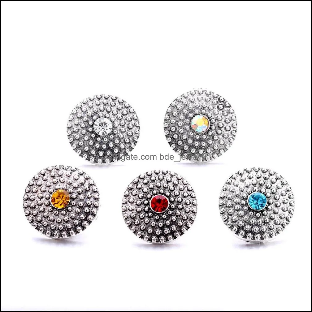 rhinestone snap button jewelry components silver retro 18mm metal snaps buttons fit bracelet bangle noosa b1220