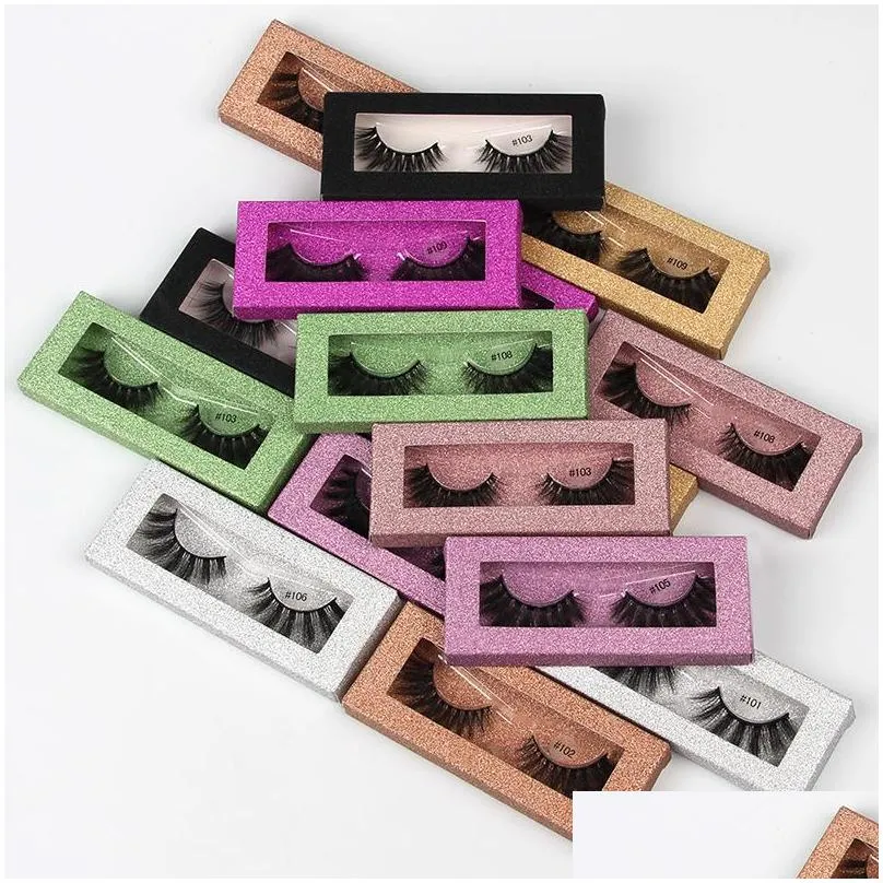 3d individual eyelashes eye lash packaging box handmade natural black cotton stalk makeup eyelash pack