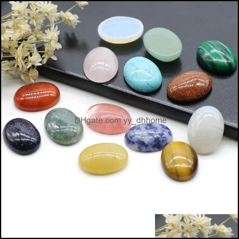 12x16mm flat back assorted loose stone oval cab cabochons beads for jewelry making healing crystal wholesale