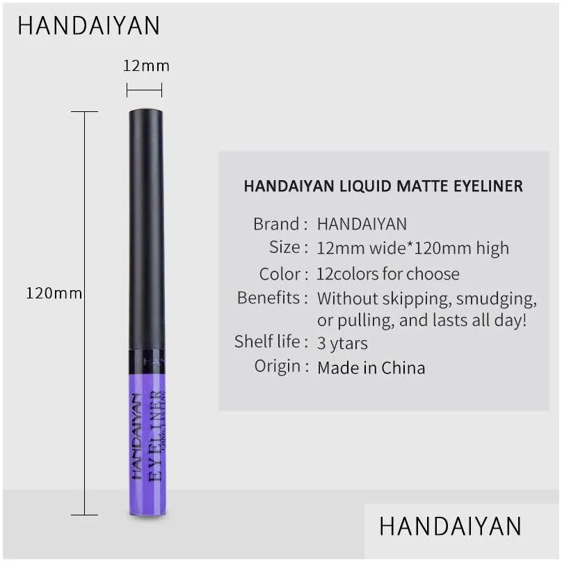 handaiyan beaulis eyeliner liquid color eyeliners easy to wear longlasting quick dry makeup waterproof eye liner