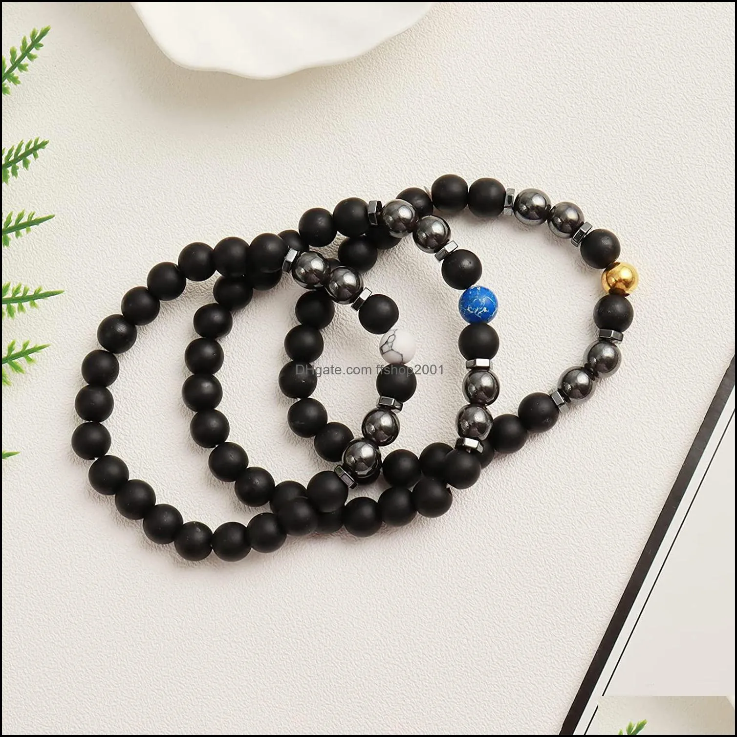 hematite magnetic matte onyx beaded anklet 9inch women strand anti swelling therapy ankle bracelet for healing chakra weight loss circle star beach lady