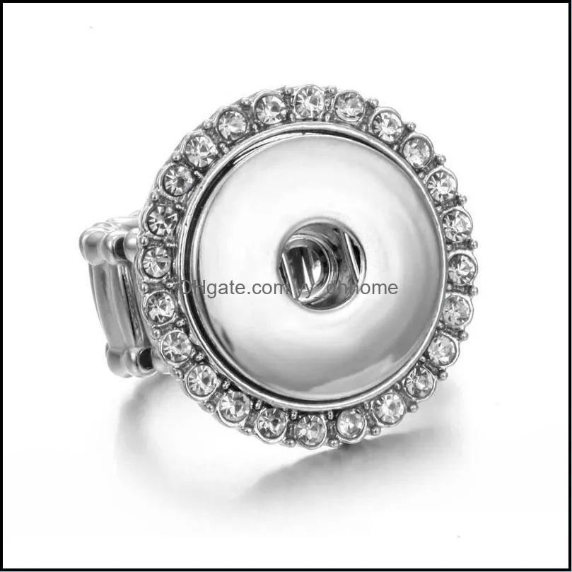 4 styles 18mm snap button ring ginger snap button jewelry silver metal ring for women men jewelry