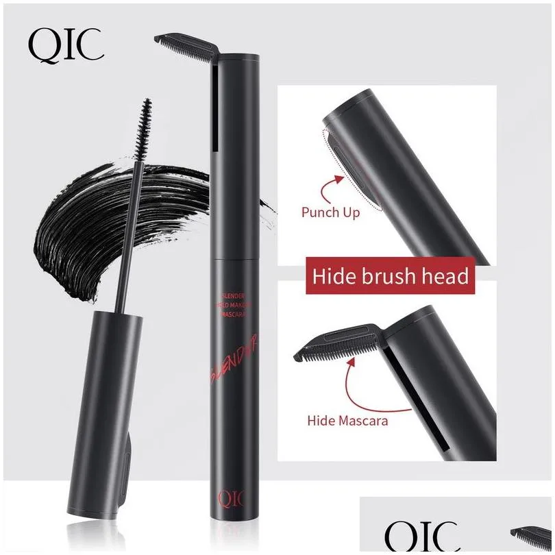 qic slender hold makeup mascara waterproof black mascaras for eye persistent frangible curly fine brushes headband comb 2.5mm with brush head make up