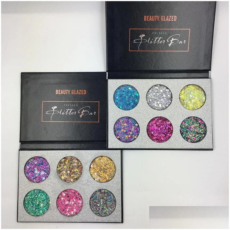 beauty glazed sequin and glitter eye shadow palette multi function diamond shimmer pressed makeup eyeshadow glitter