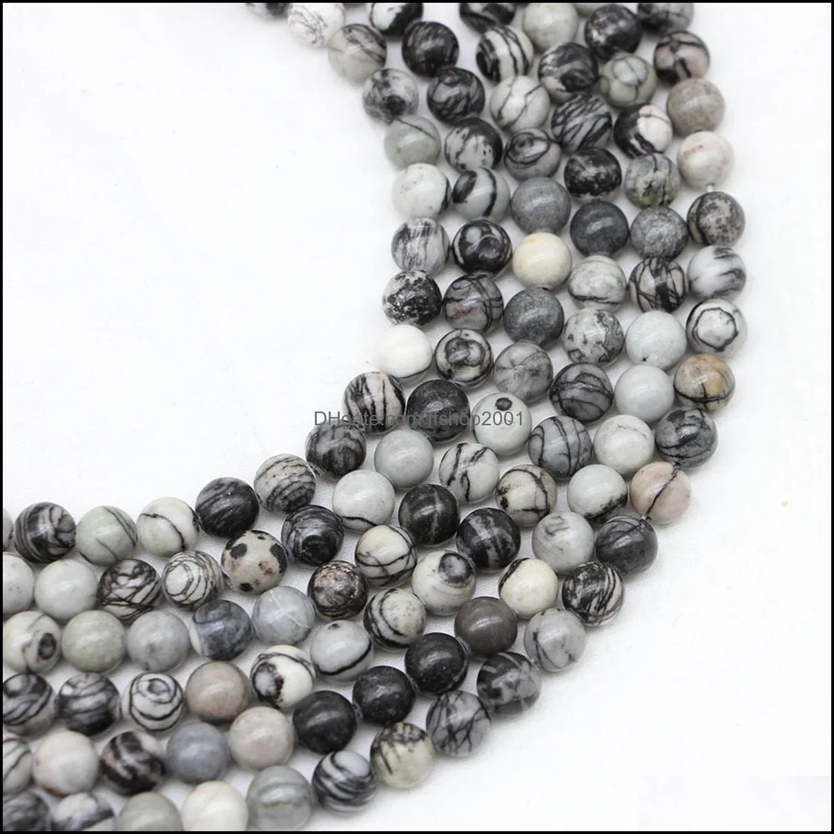 mesh jasper round beads polished round smooth gemstone round crystal energy healing bead assortments for jewelry making bracelet necklace