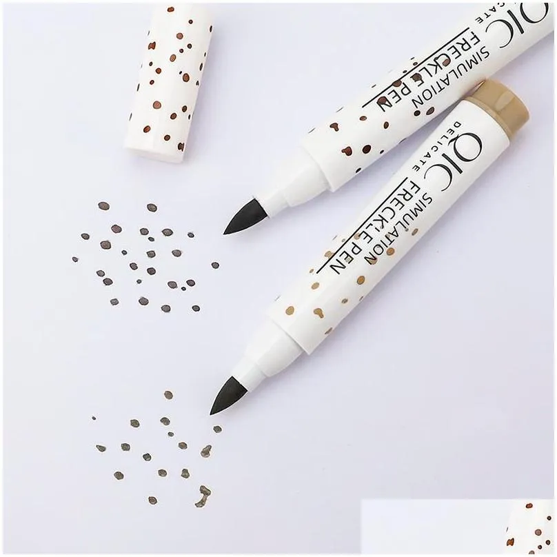 qic freckles pen bronzer stick natural simulation 2 color lightcoffee darkcoffee waterproof longlasting nonfading coloris makeup face dot spot