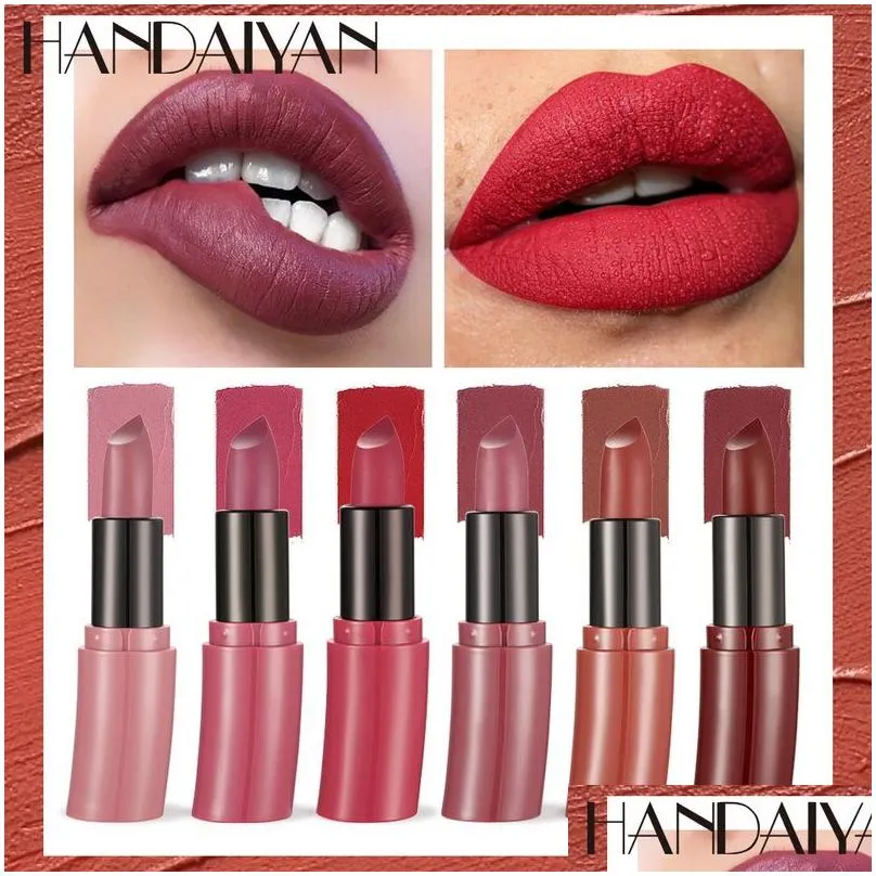 handaiyan arc lipstick matte set 6pcs rich colors velvet moisturizer longlasting easy to wear beauty maquillage luxury makeup