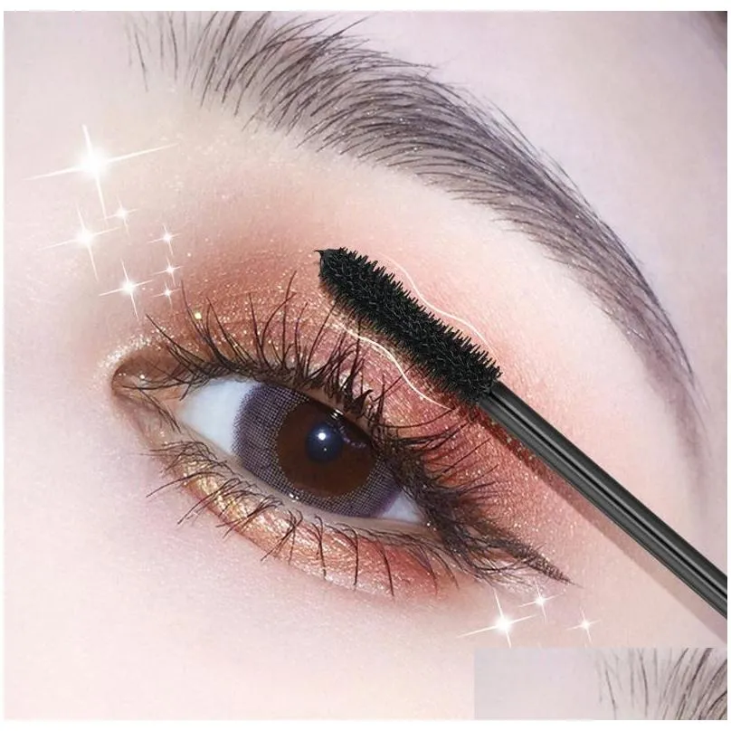 qic peanut brush head mascara fiber shining diamond waterproof lengthening cruling thick beauty makeup balck mascara