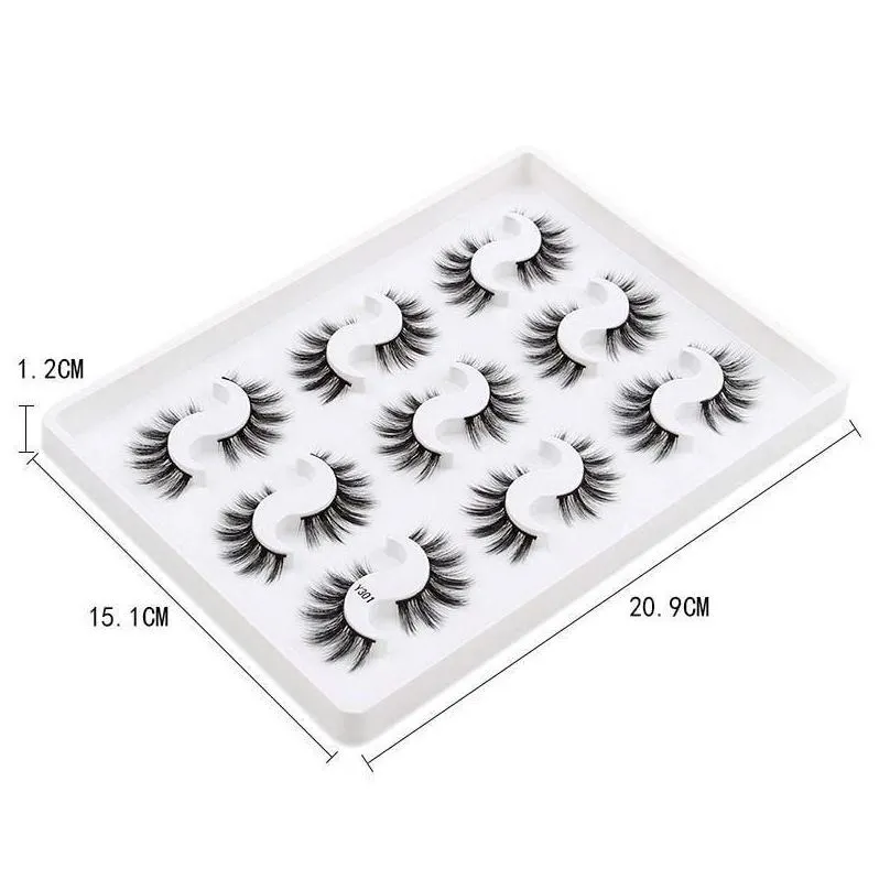 3d mink lashes boxes eyelash packaging 9 pairs natural makeup eyelashes