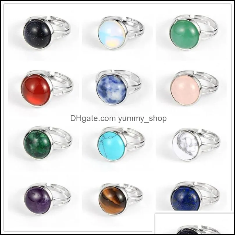 round kallaite white green rose pink quartz stone rings fashion open size crystal jewelry for men women