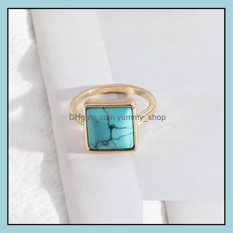 1.2cm square kallaite white green rose pink quartz stone rings fashion inner dia 1.7cm brincos pendientes jewelry for women