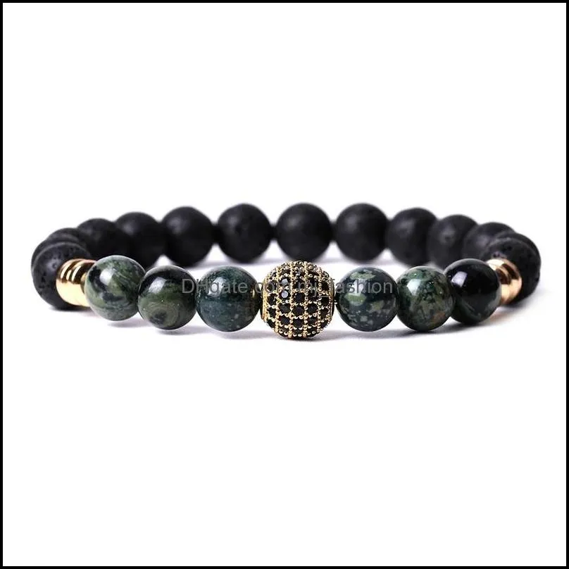 cz ball polar stone beaded men handmade bracelet 8mm buddha lava beads bracelets women jewelry gift