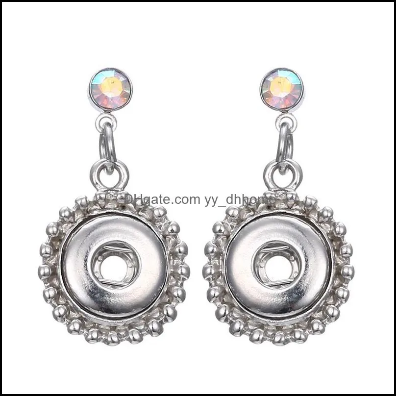 noosa snap button earring crystal stud earrings snap flower jewelry fit 12mm snap buttons simple earrings for women