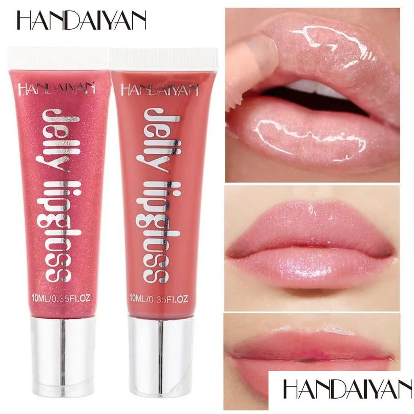 handaiyan lip gloss fuller lip plump natural squeeze lipgloss containers moisturizer nutritious 12 different color coloris makeup lips