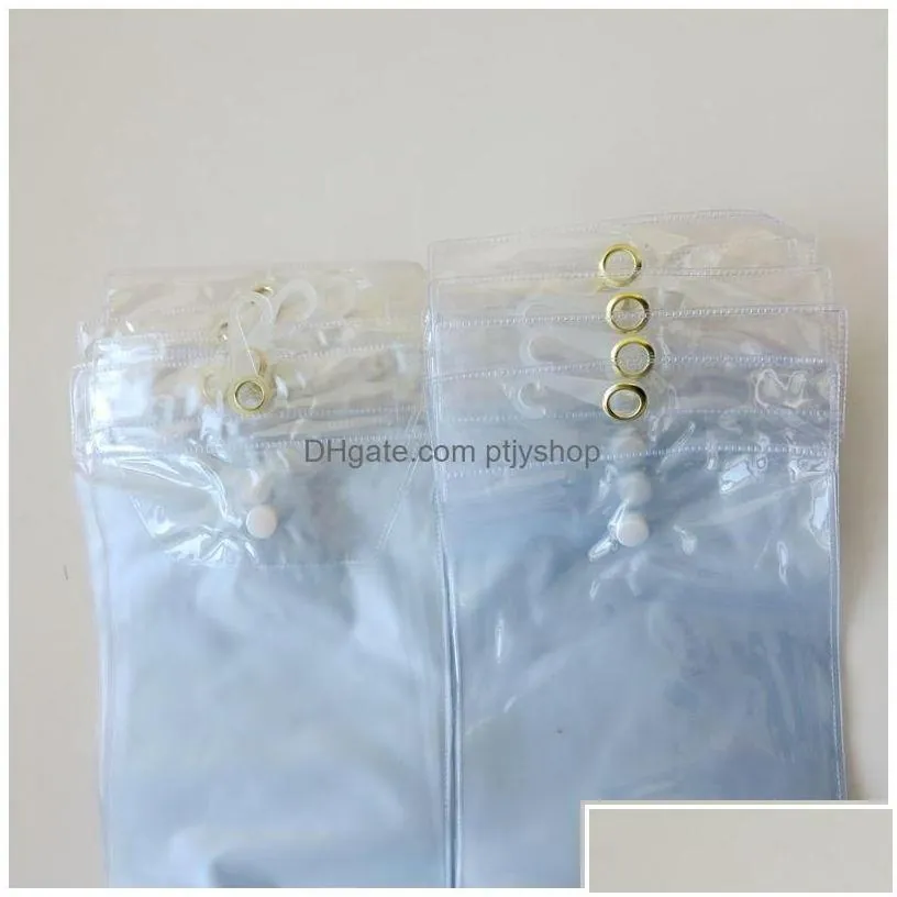 packing bags hair extensions pvc plastic package bags packing with pothhook 1226inch for wefts tape button drop delivery office scho