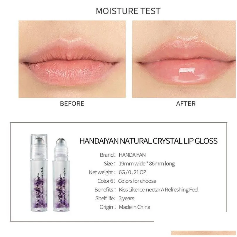 handaiyan crystal ball lip gloss enriched moisturizer hydrating natural longlasing repair damaged lips makeup transparent lipgloss