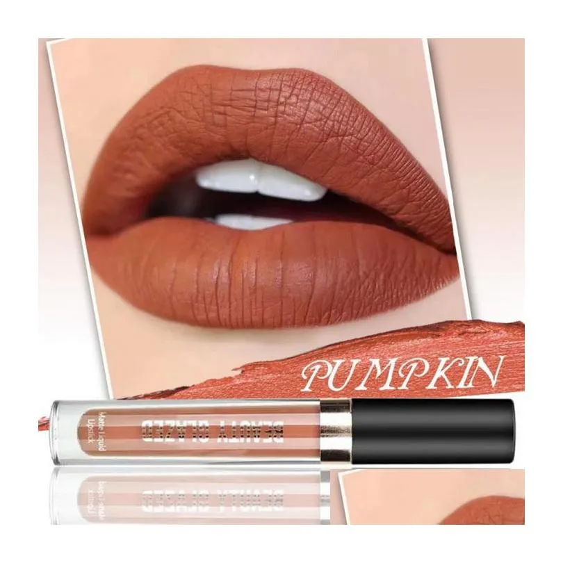 beauty glazed matte liquid lipstick lip gloss tubes 10 colors pigment longlasting easy to wear makeup lipgloss base