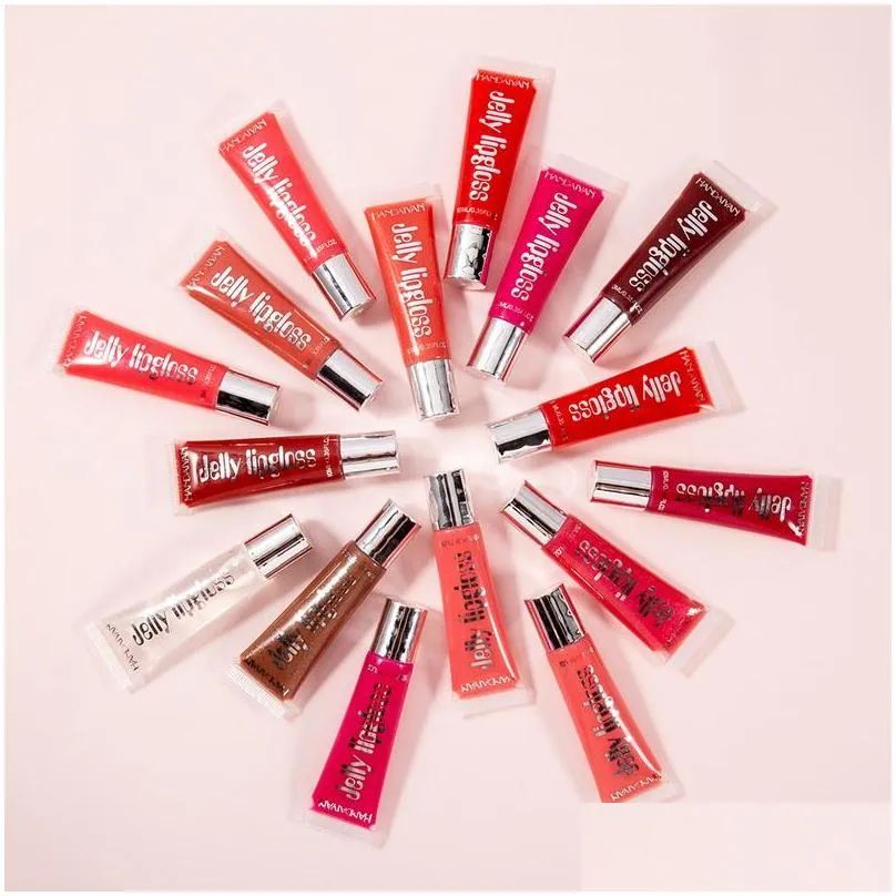 handaiyan lip gloss fuller lip plump natural squeeze lipgloss containers moisturizer nutritious 12 different color coloris makeup lips