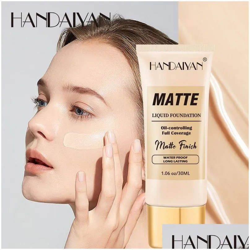 handaiyan forward the foundation makeup liquid matte finish waterproof longlasting oilcontrolling full coverage 30ml moisturizer pores brighten