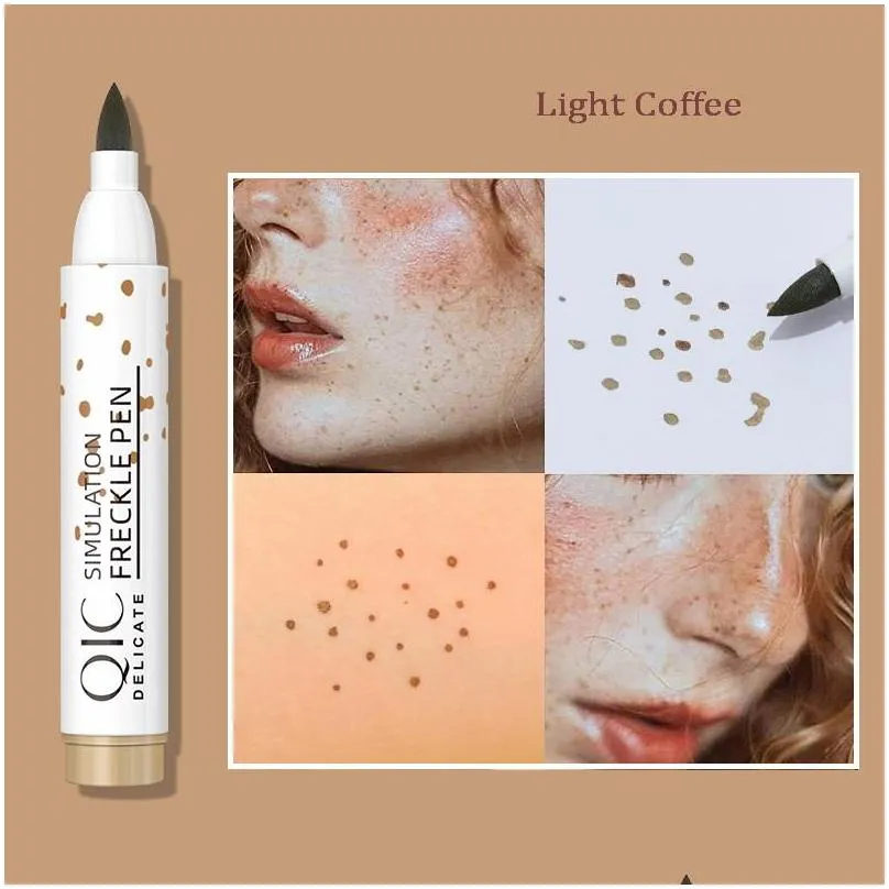 qic freckles pen bronzer stick natural simulation 2 color lightcoffee darkcoffee waterproof longlasting nonfading coloris makeup face dot spot