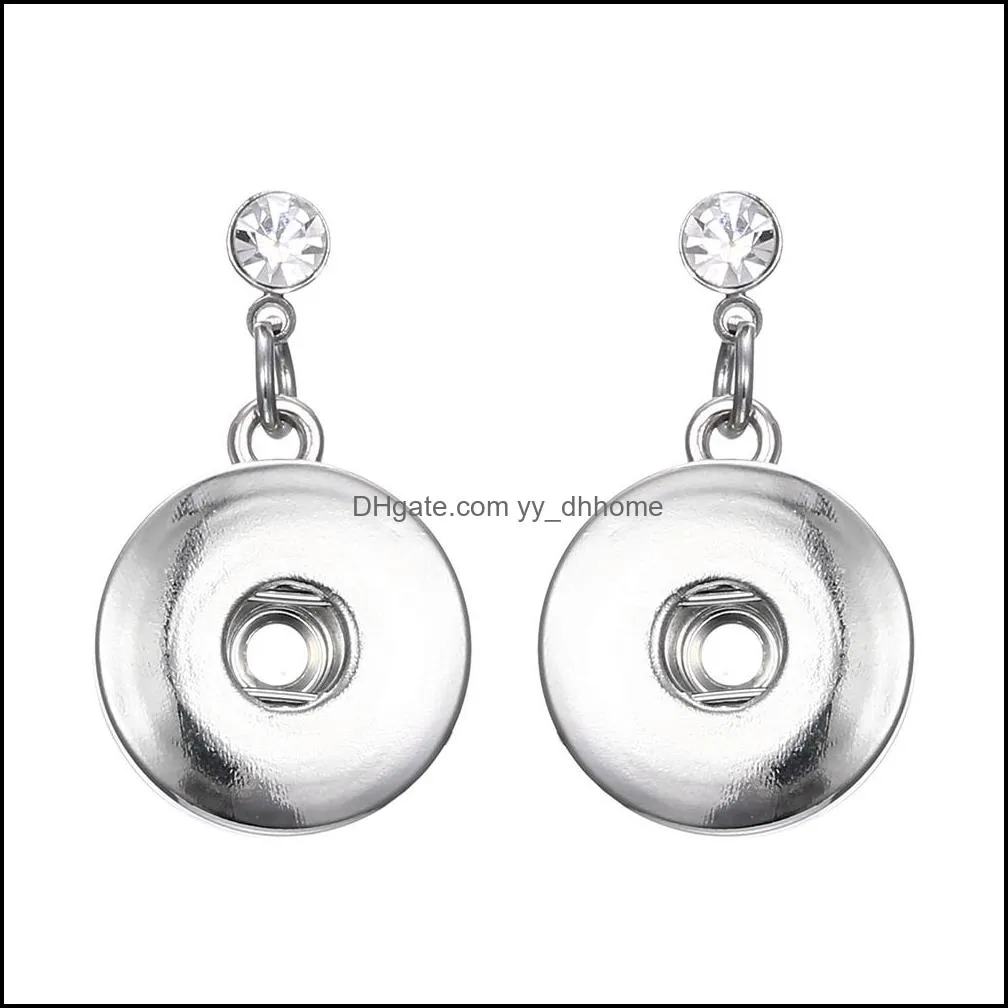 noosa snap button earring crystal stud earrings snap ear jewelry diy 18mm snap buttons simple earrings for women