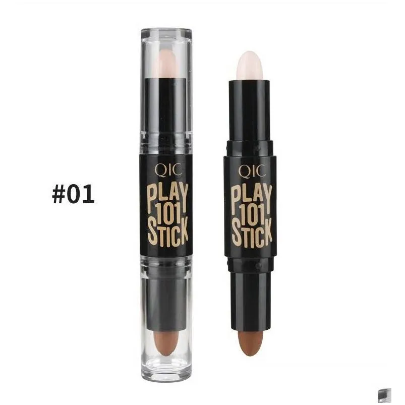 qic highlighter contour stick concealer bar double head waterproof highlight sticks stereo facial brightening pen makeup