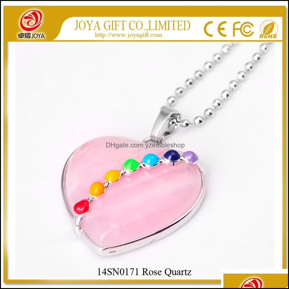 heartshaped ring face with 7color heartshaped gemstone pendant necklace european and american women models