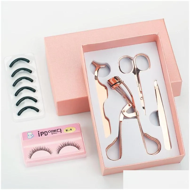 eyelash curler set tweezer tweezers eyebrow trimming tools partial grafting false eyelash assistant stainless makeup beauty tool