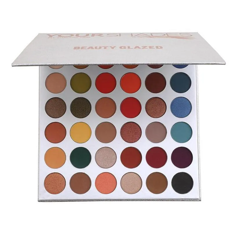 beauty glazed your shades 36 color eyeshadow palette highlight shimmer matte pigment pearlescent metallic makeup eye shadow palettes