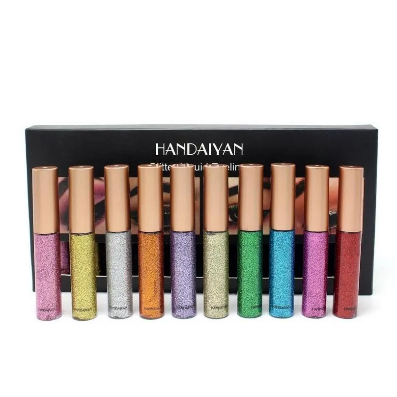 handaiyan glitter liquid eyeliner set colored eyeliners sets waterproof sequins pearl shiny makeup eye liner