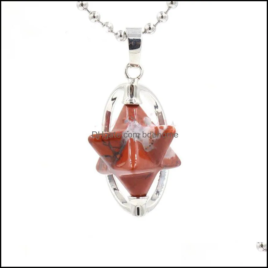 reiki healing crystal five star pendant men and women stainless steel reiki healing necklace