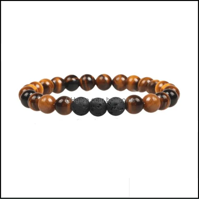 2pcs men and women 8mm natural stone bead bracelet elastic yoga combination  oil aromatherapy friendship bracelet