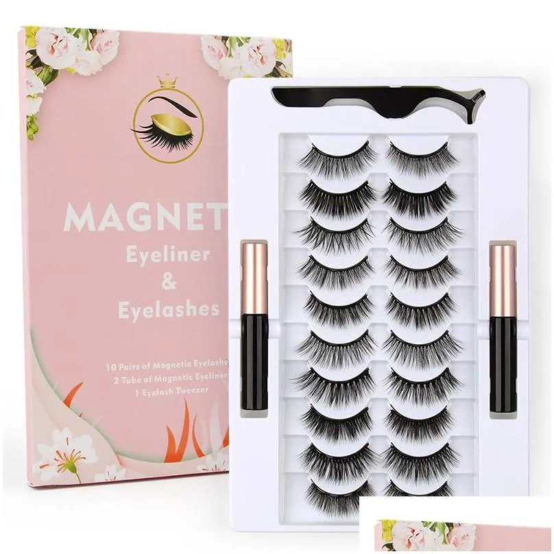 eyelash package box 3 5 10 pair magnet magnetic lash set wholesale eyelashes eyeliner tweezers combination beauty tools makeup faux