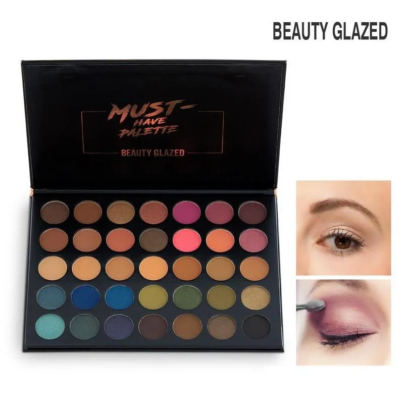 beauty glazed must have 35 color eyeshadow palette luminous matte eye shadow coloris makeup highlighter palettes