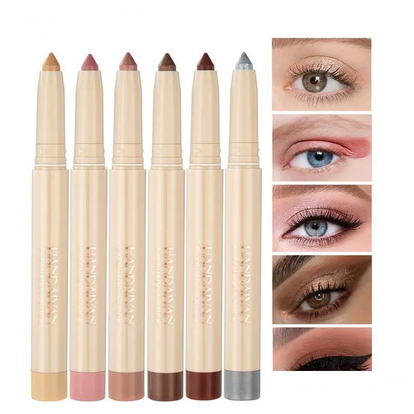 handaiyan cream eyeshadow stick lying silkworm eyeshadows pen eyeliner pencil double use waterproof high pigment easy to wear longlasting makeup eye