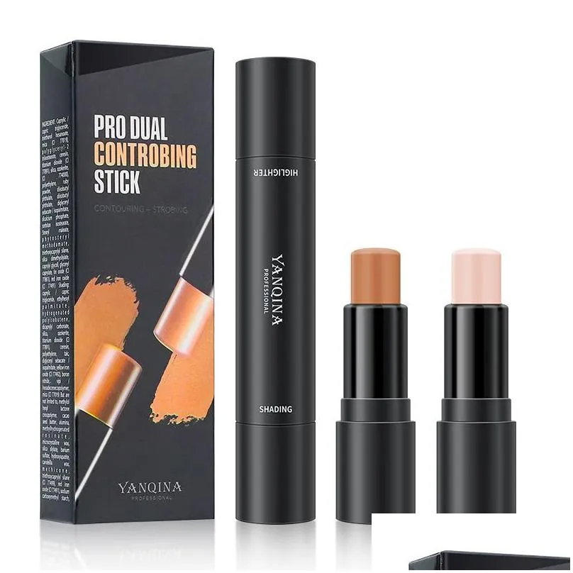 yanqina makeup face highlighter stick foundation concealer sticks cream highlight repair horizontal silkworm pen nose shadows makeup easy to wear