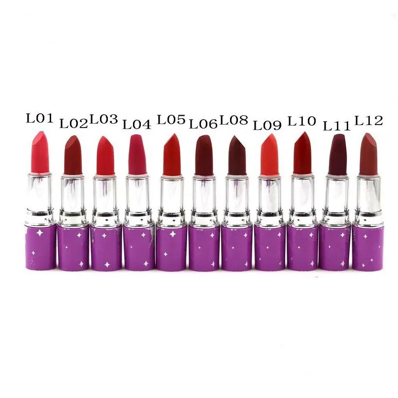 vegan lipstick purple tube lipsticks matte longlasting easy to wear coloris makeup lipper lip stick