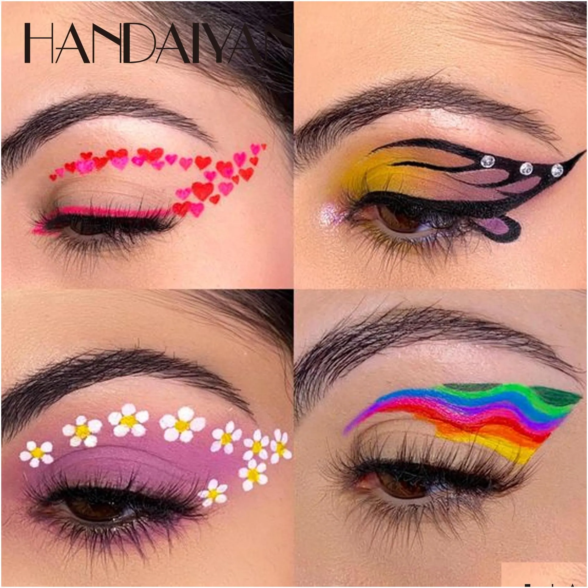 handaiyan 2 in 1 liquid eyeliner waterpoof liquid glitter and matte colored eye liner stereoscopic silkworm laying pen easy to wear longlasting makeup eyeliners