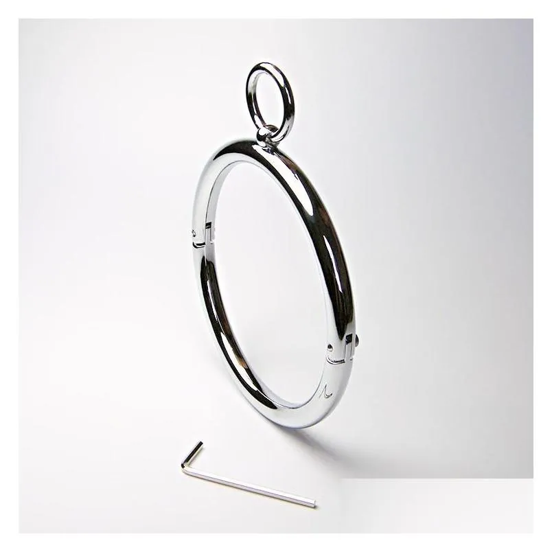 female y necklace rolled stainless steel slave collars/slave neck ring adult products/bdsm toy sm439