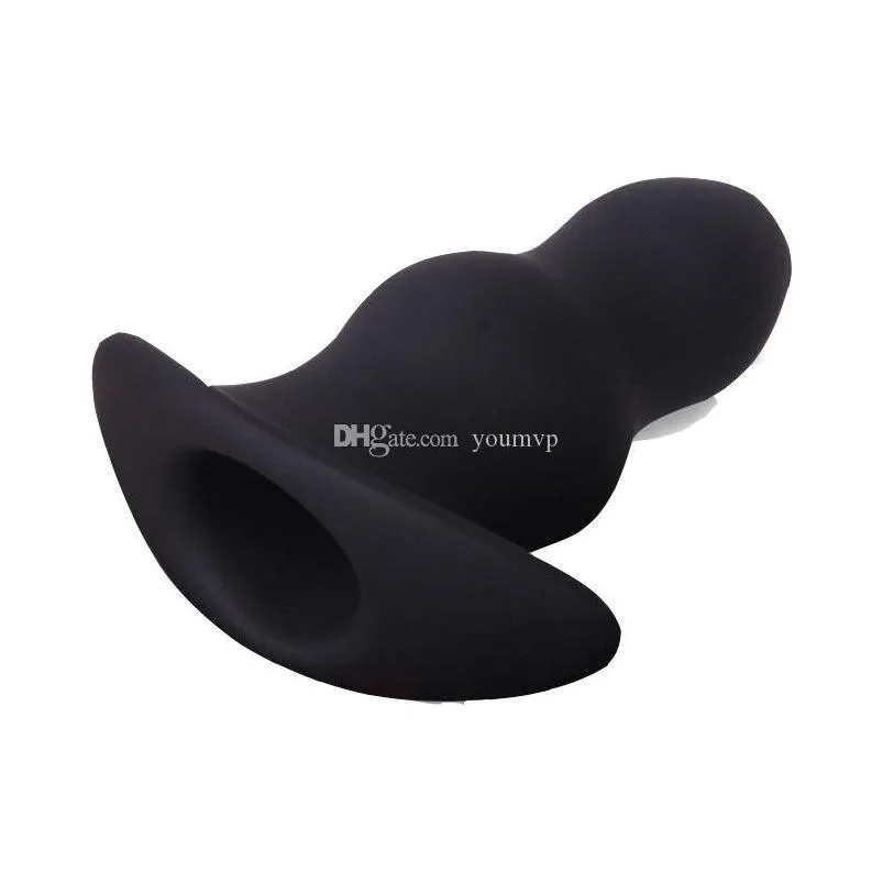 hollow silicone anal plug anus peep for men woman prostate massage butt plugs enema anal beads toys