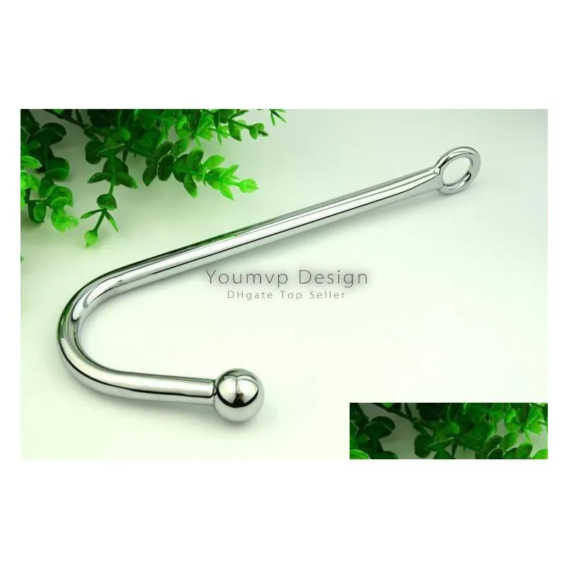 stainless steel anal hook with ball metal anal plug adult toys butt plug anal hook