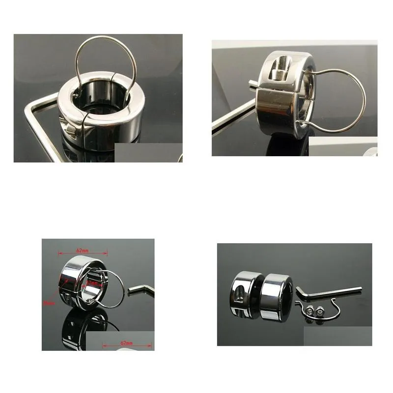stainless steel ball stretcher chastity male adult toys