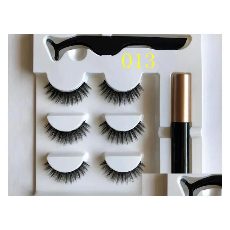 magnet eyelash magnetic liquid eyeliner magnetic false eyelashes tweezer set waterproof long lasting eyelash extension 1 setis3 pairs