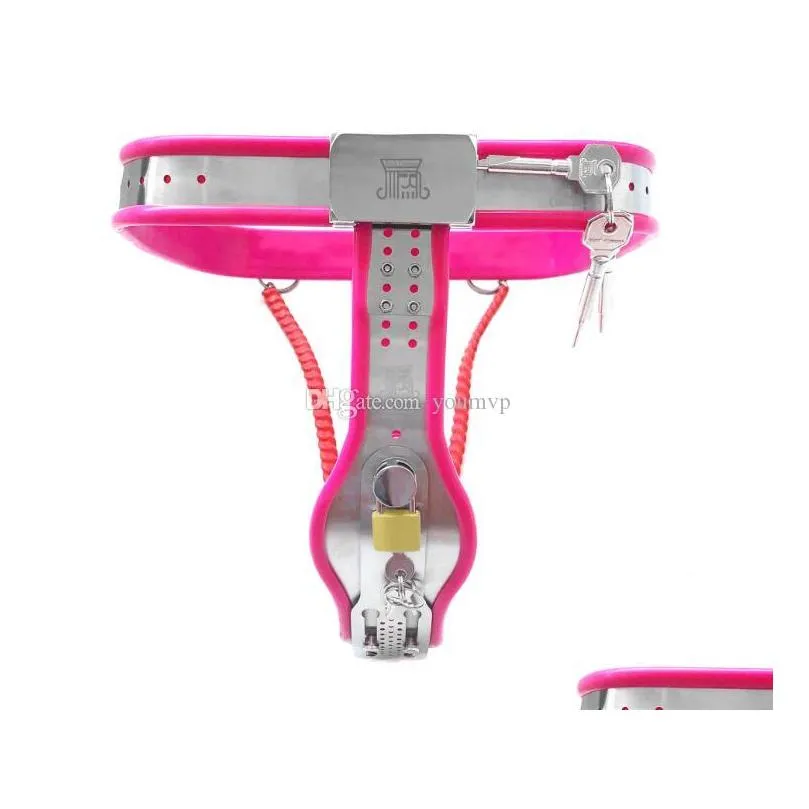 female adjustable chastity belt modely stainless steel chastity belt with locking waist size 6090 90110cm j1232