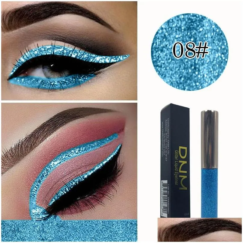 dnm 5ml silver glitter eyeshadow liquid eyeliner quickdry eye makeup waterproof liquid eyeliner eye liner makeup