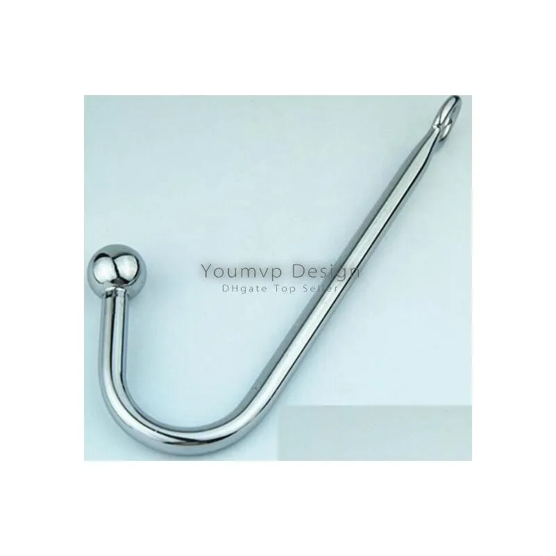 stainless steel anal hook with ball metal anal plug adult toys butt plug anal hook